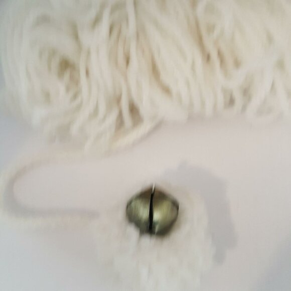 Christmas Handmade Santa Claus Face Yarn Craft Wall Door Decor Bells Vintage - Picture 4 of 4